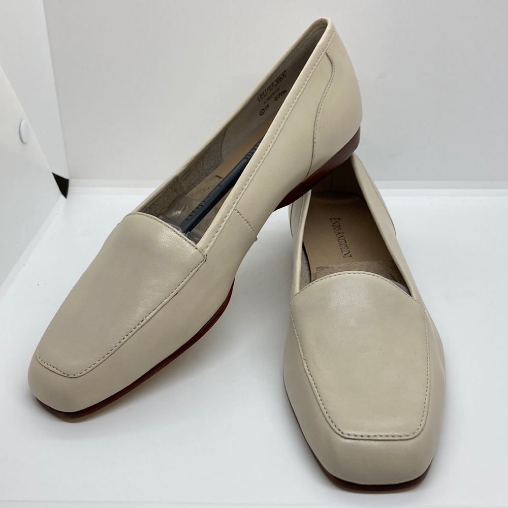 New Enzo Angiolini Women’s Cream Leather Liberty Flat/Loafer- Size 8N